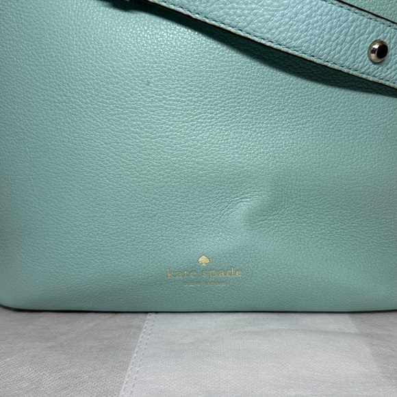 Kate Spade New York Marti Large “Blue Glow” Bucket Bag Silver Turn Lock Closure - Picture 10 of 13